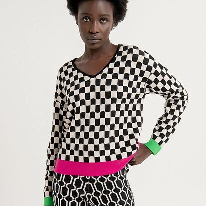 Un look de la collection Tulip : ensemble à motif damier